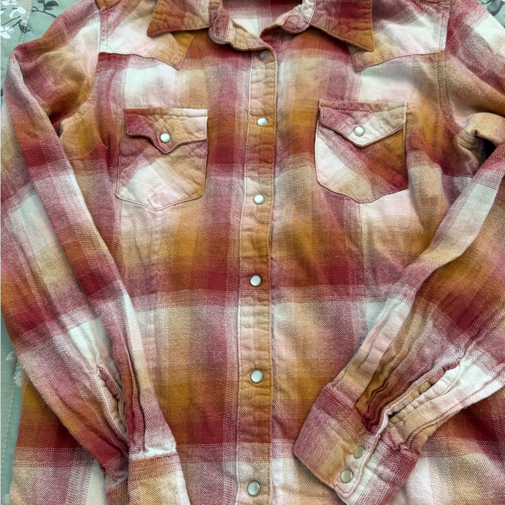 Wrangler Red and Pink Plaid Shirt